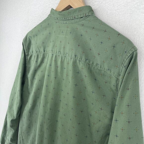 CPO PROVISIONS Shirt Mens M Southwestern Button Down Long Sleeve Cotton Green - Picture 11 of 16